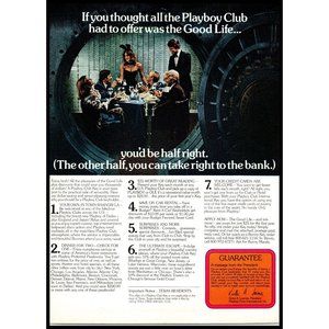 1978 Playboy Club Key Membership Vintage Print Ad Bunny Bank Vault Wall Art